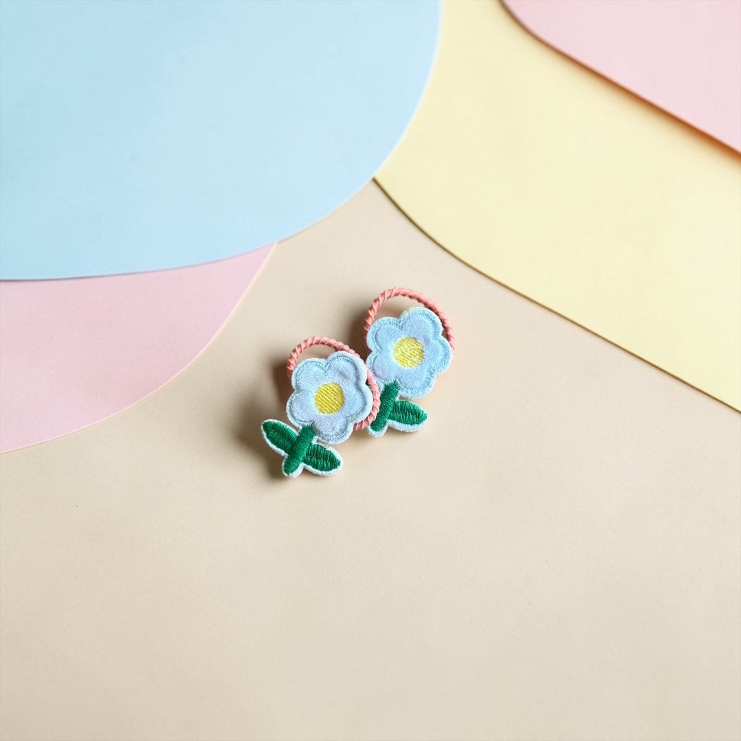 Meadow Bloom Embroidered Hair Ties (Set of 2)