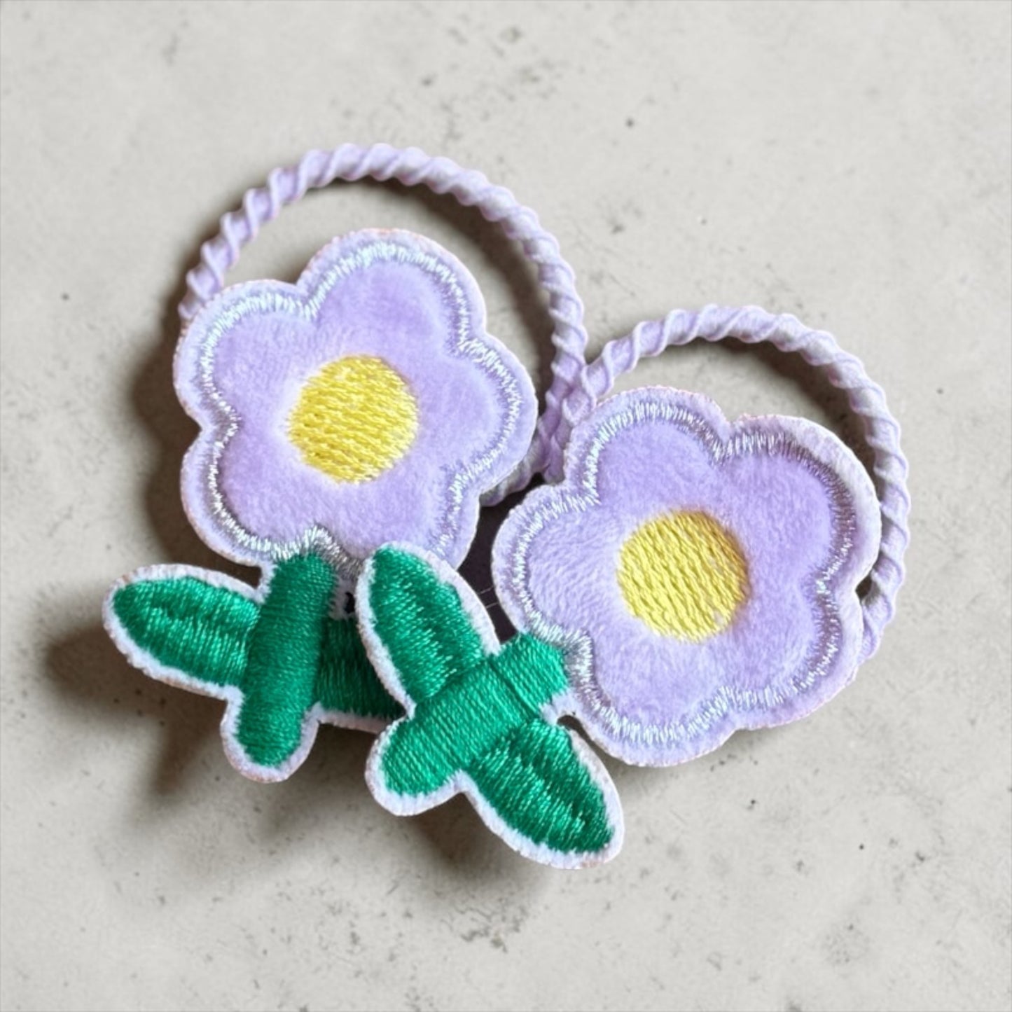 Meadow Bloom Embroidered Hair Ties (Set of 2)