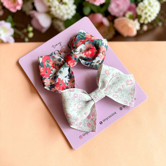Secret Garden Fabric Bow Duo
