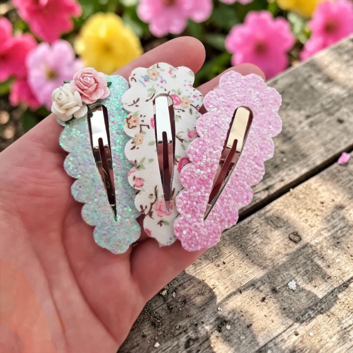 Spring Meadow Sparkle Clips (Set of 3)