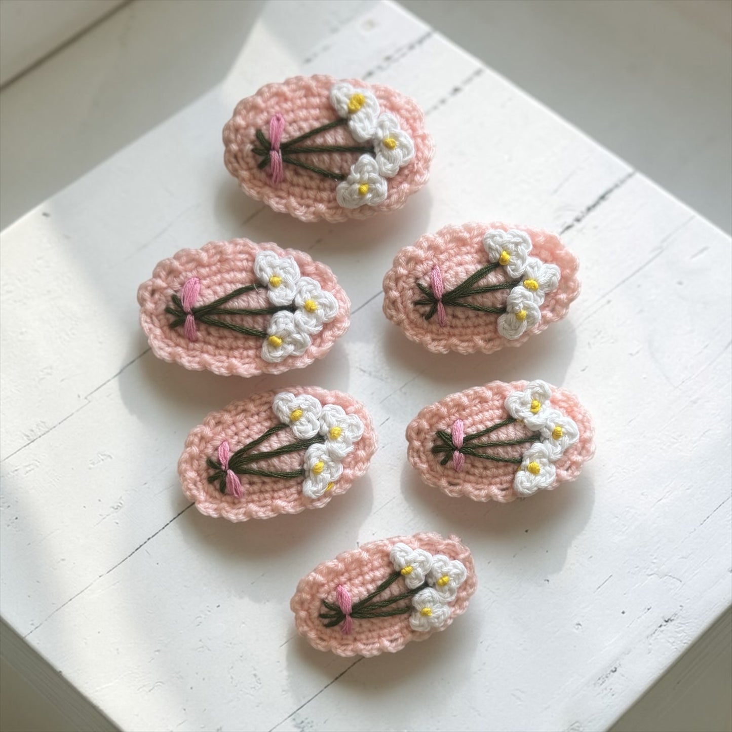 Blossom Bouquet Hand-Crochet Clips (pair)