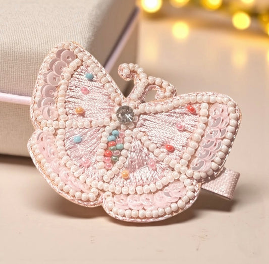 Ethereal Beaded Butterfly Clip