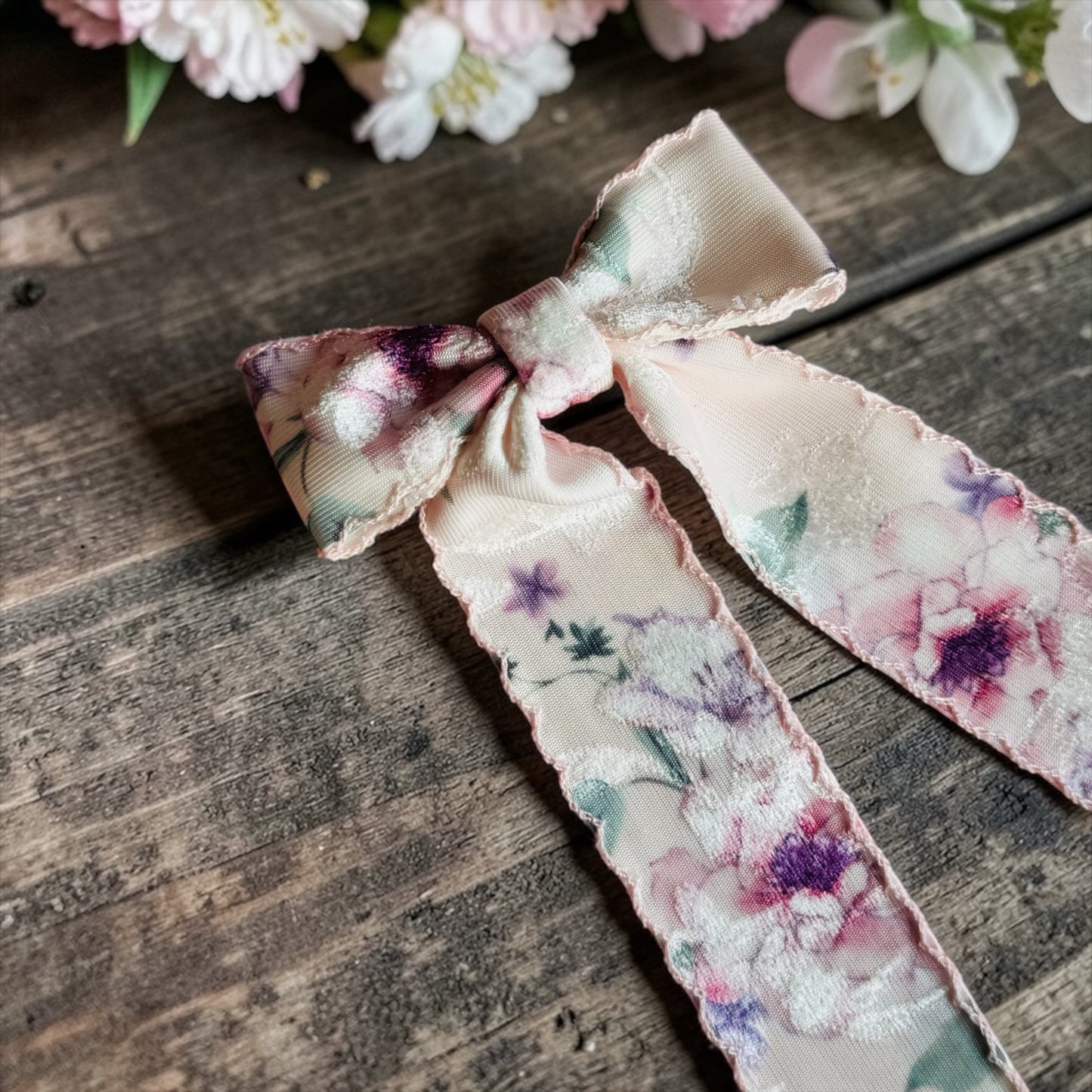 Peony Whisper Long-Tail Bow