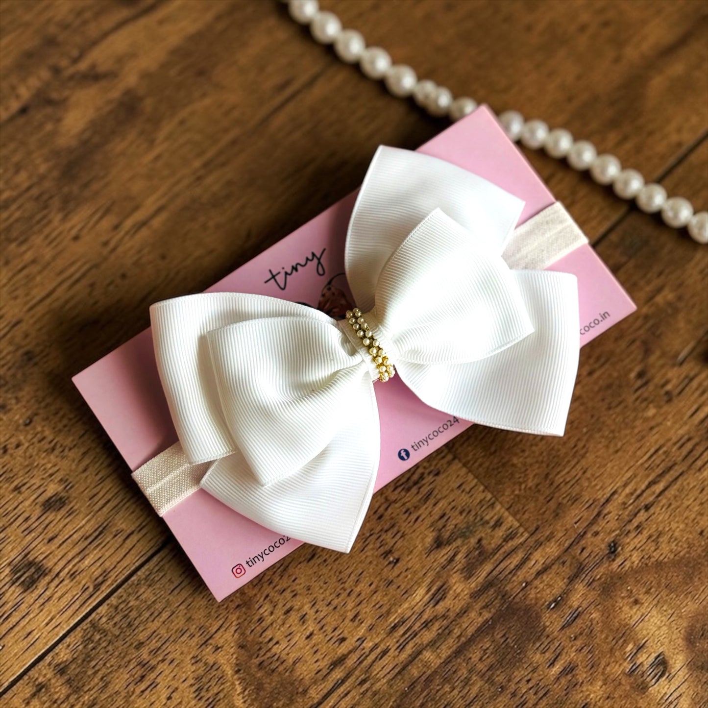 Aria Grosgrain Pearl Headband