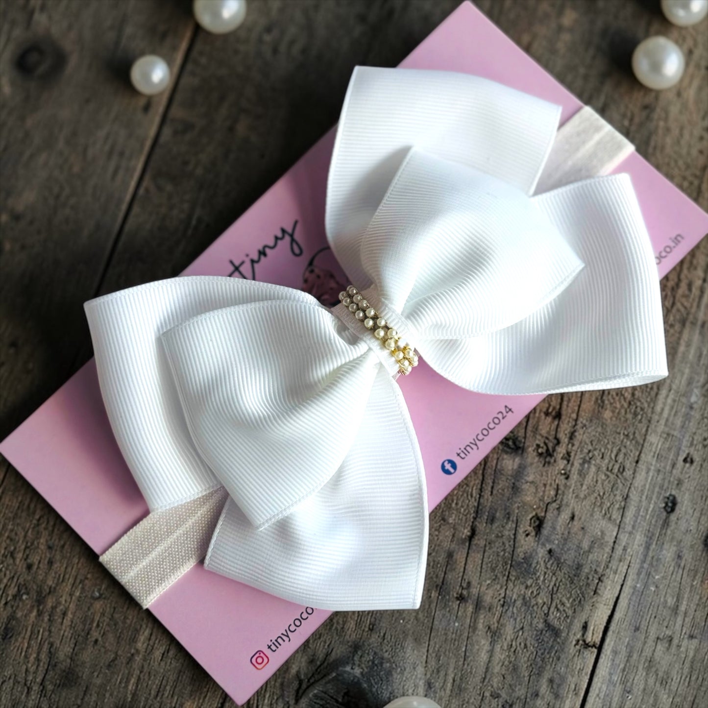 Aria Grosgrain Pearl Headband