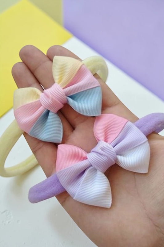 Sorbet Swirl Bow Baby Headbands