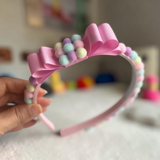 The Dolce Cotton-Candy Pom Headband