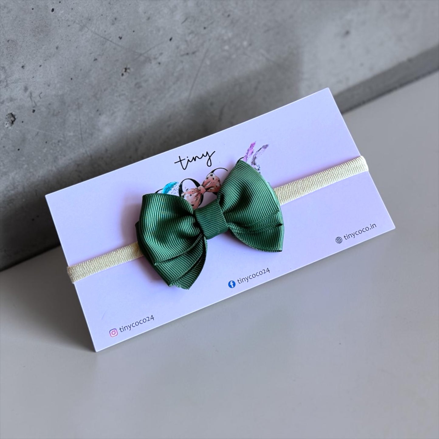 Earthy Olive Layered Grosgrain Bow