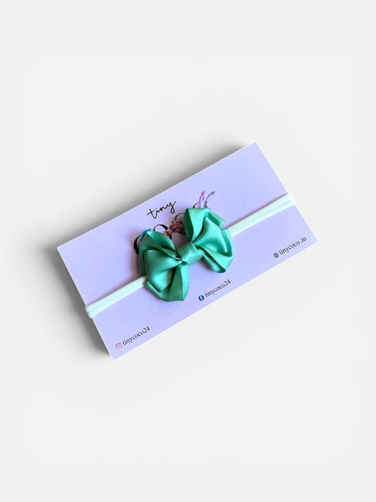 Silky Olive Green Ribbon Bow