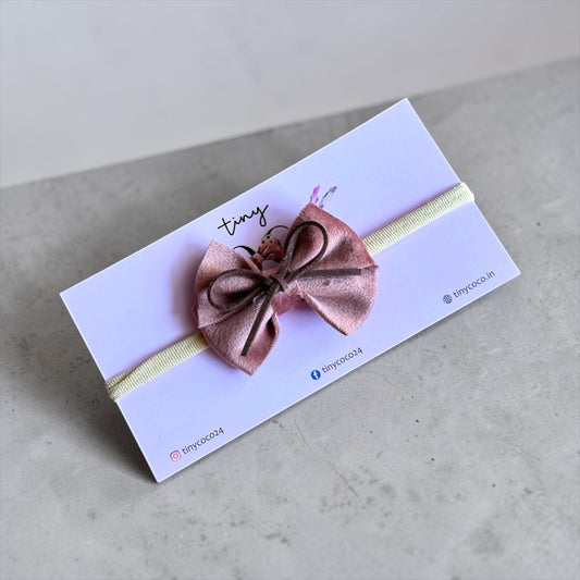 Mocha Velvet & Suede Accent Bow Headband