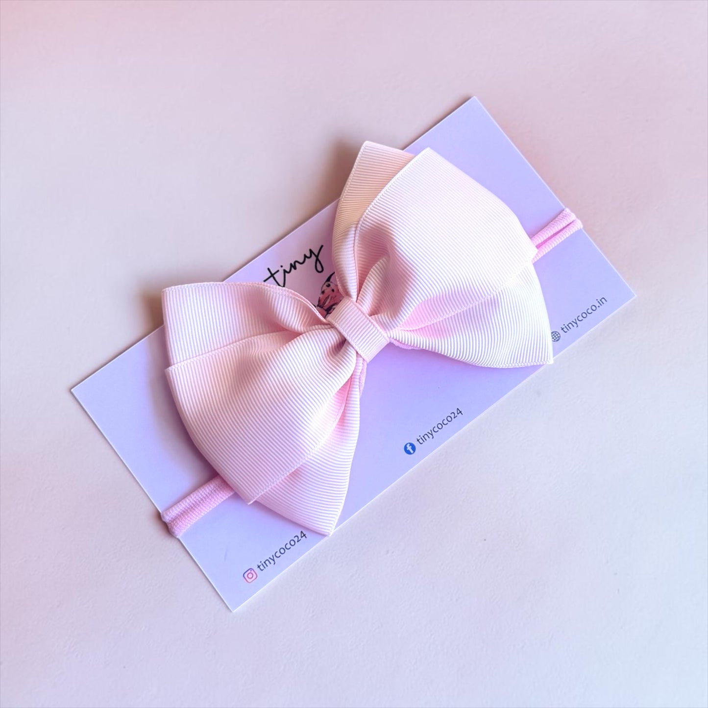 Baby Pink Classic Layered Grosgrain Bow