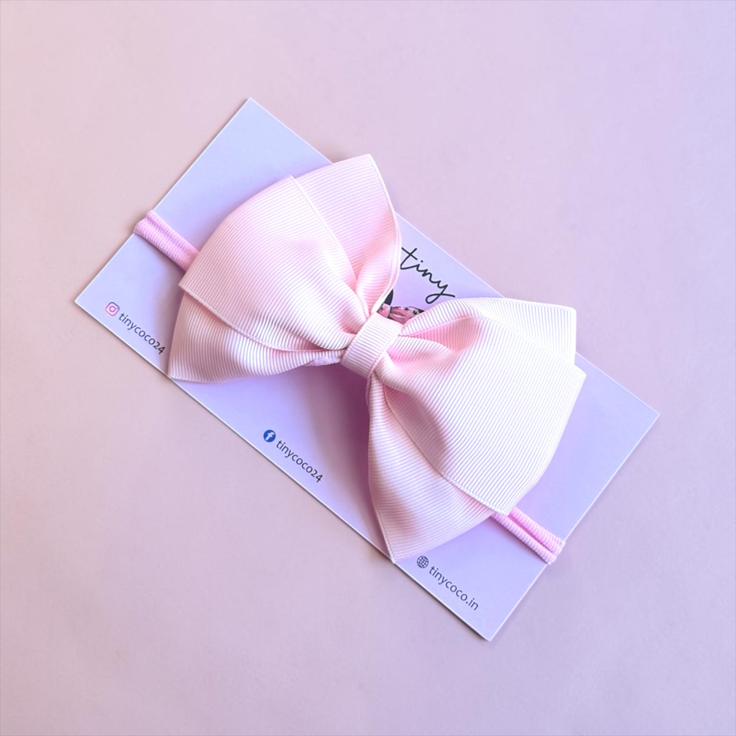 Baby Pink Classic Layered Grosgrain Bow