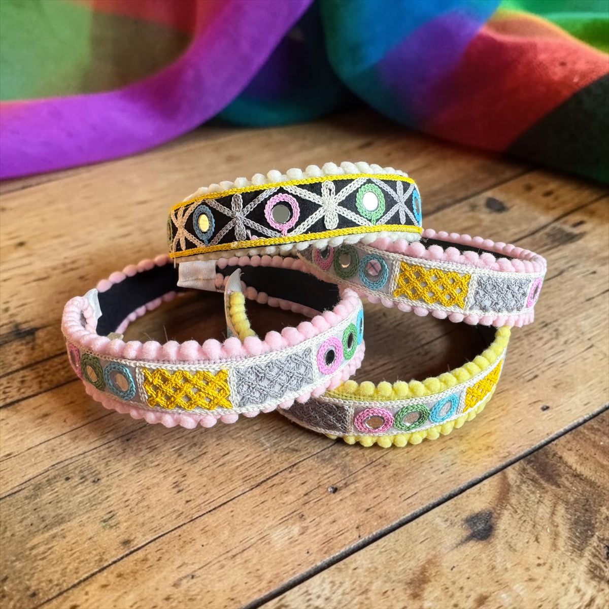 Utsav Pom-Pom & Kutchi Embroidered Headband