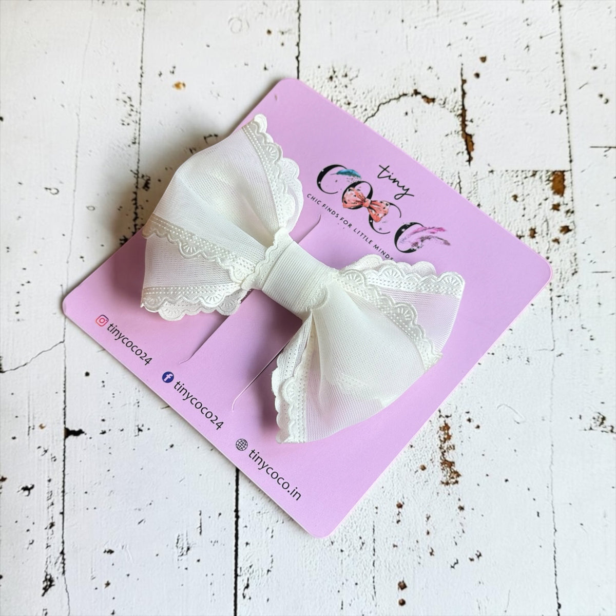 Lily Lace Organza Bow Clip