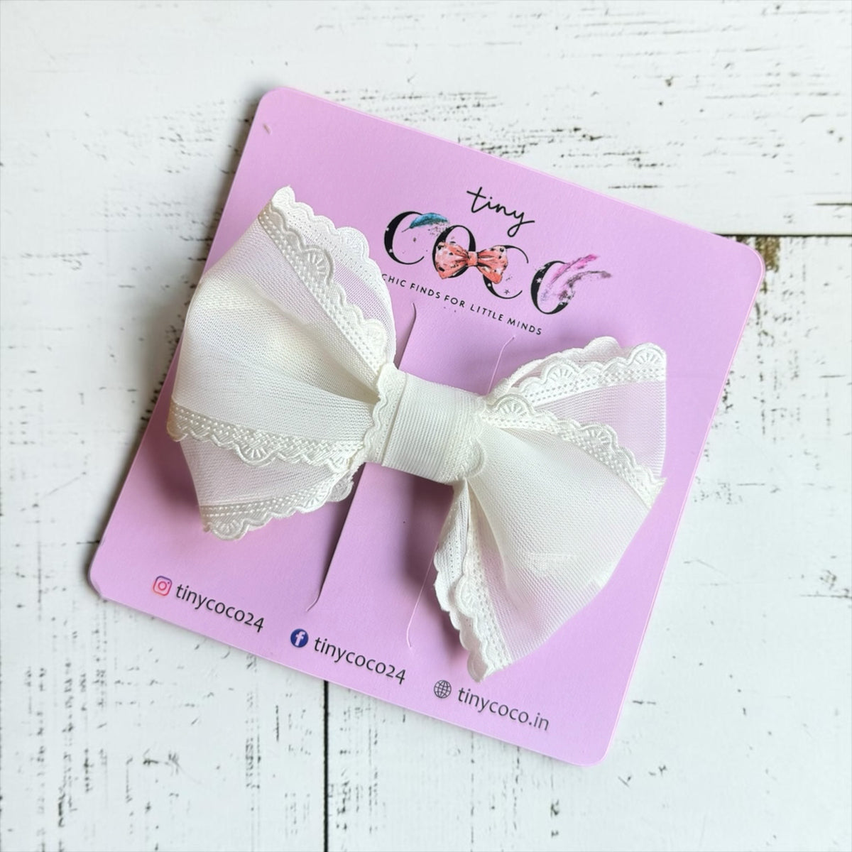 Lily Lace Organza Bow Clip