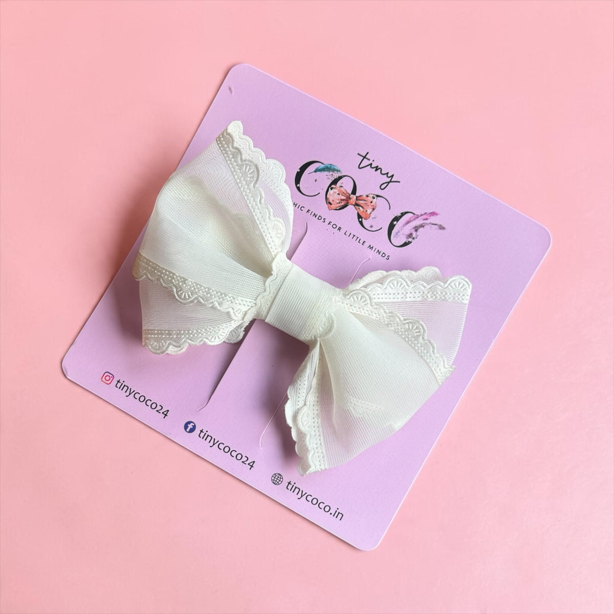 Lily Lace Organza Bow Clip
