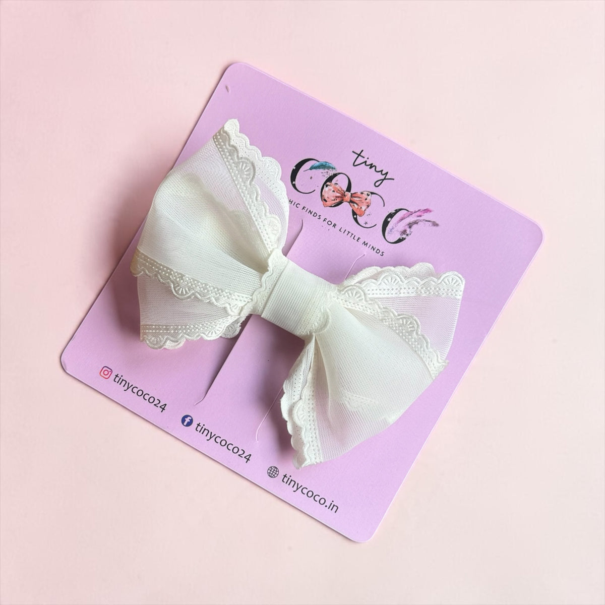 Lily Lace Organza Bow Clip