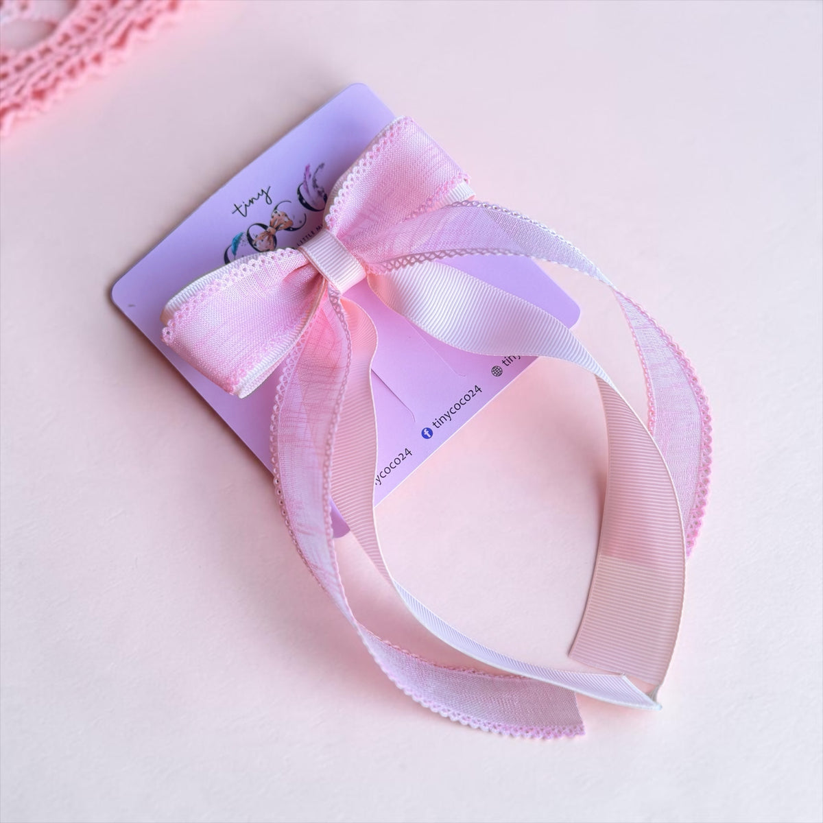 Blush Whisper Layered Ribbon Hair Bow