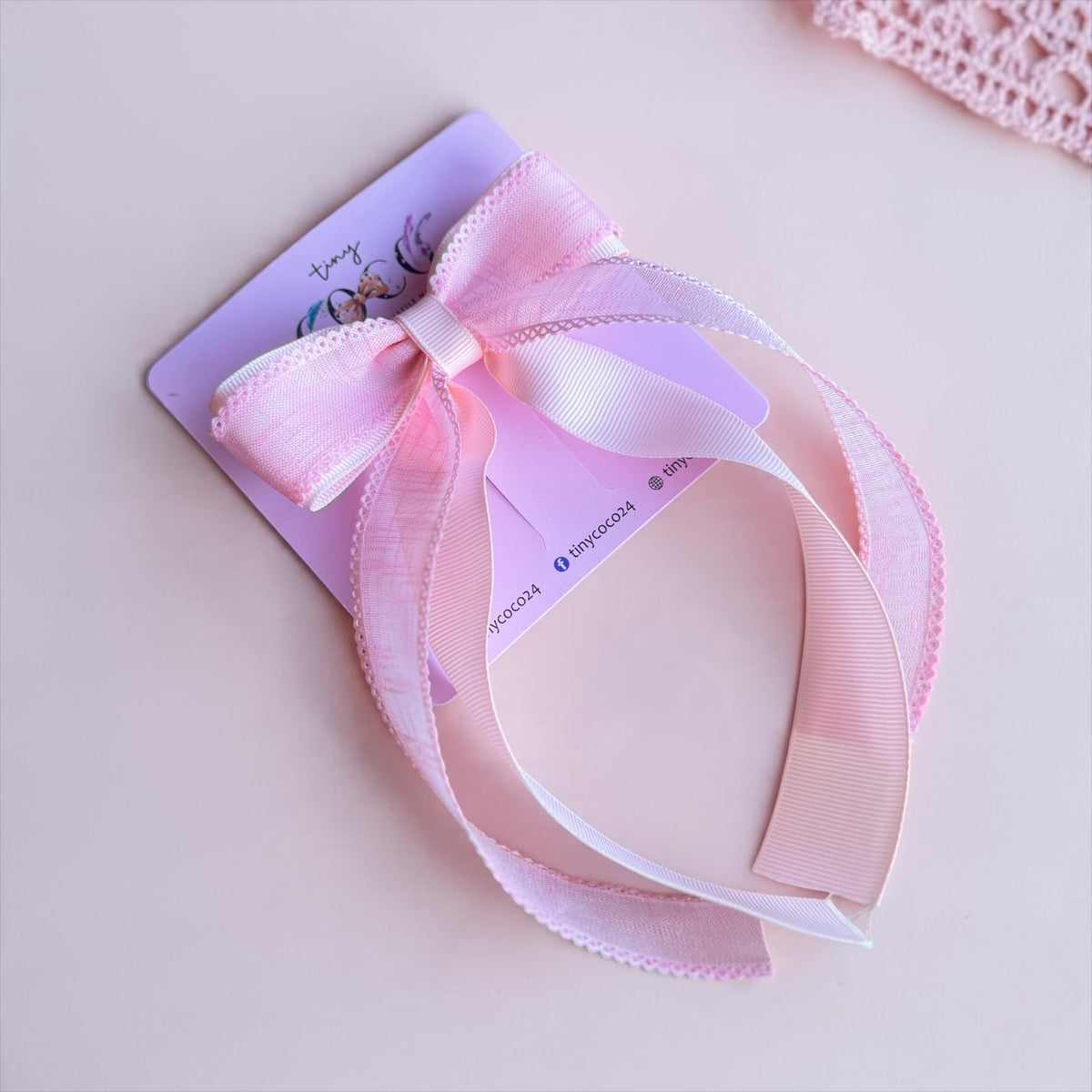 Blush Whisper Layered Ribbon Hair Bow