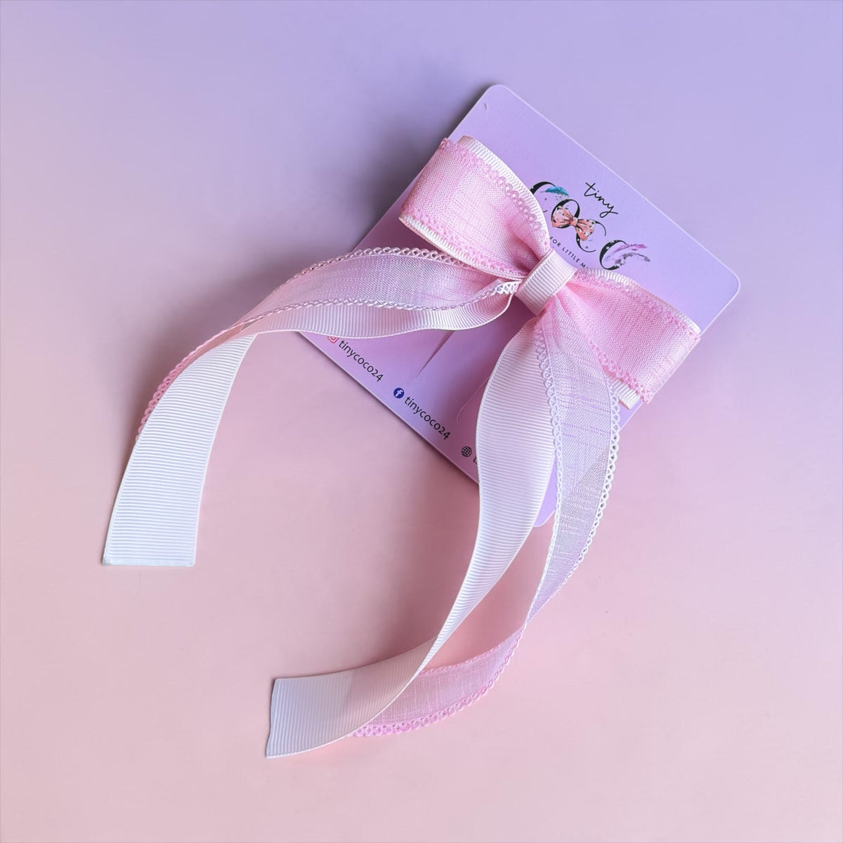 Blush Whisper Layered Ribbon Hair Bow