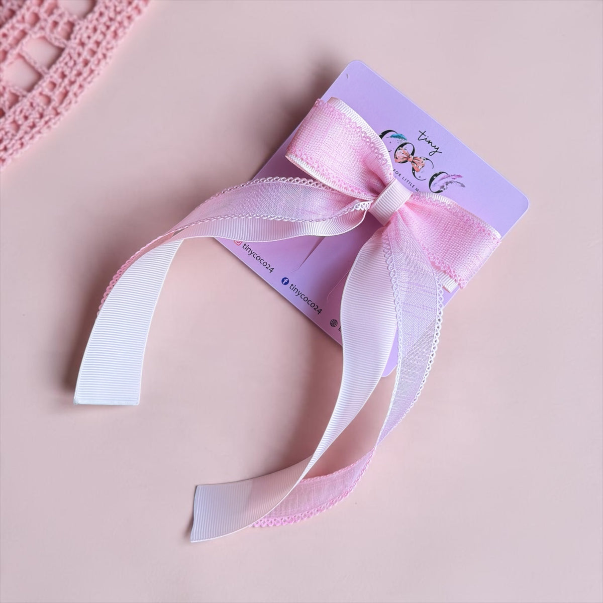 Blush Whisper Layered Ribbon Hair Bow