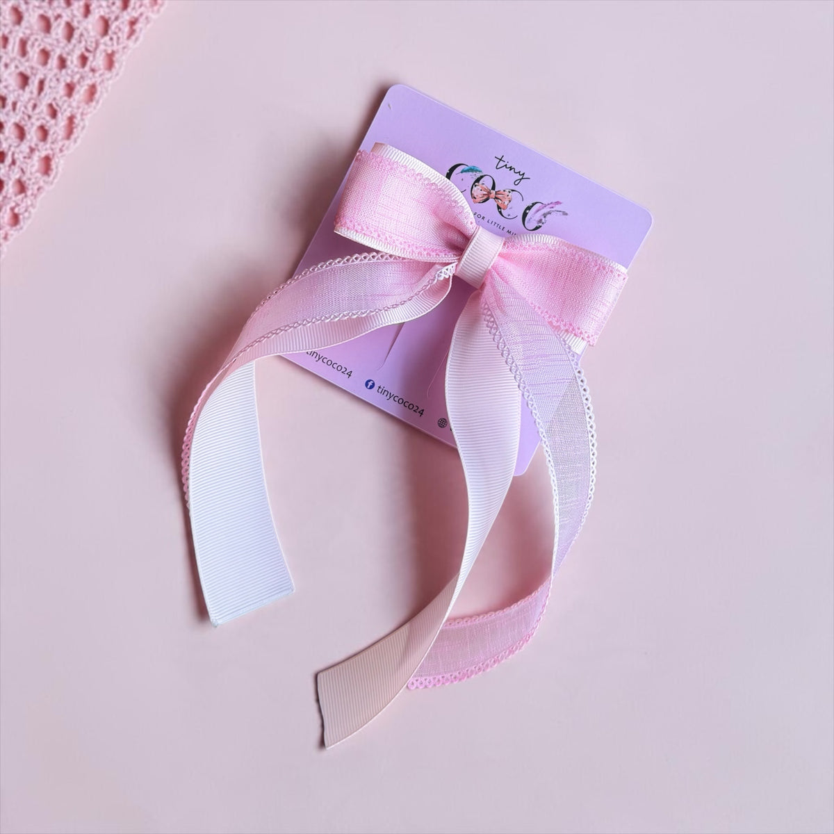 Blush Whisper Layered Ribbon Hair Bow