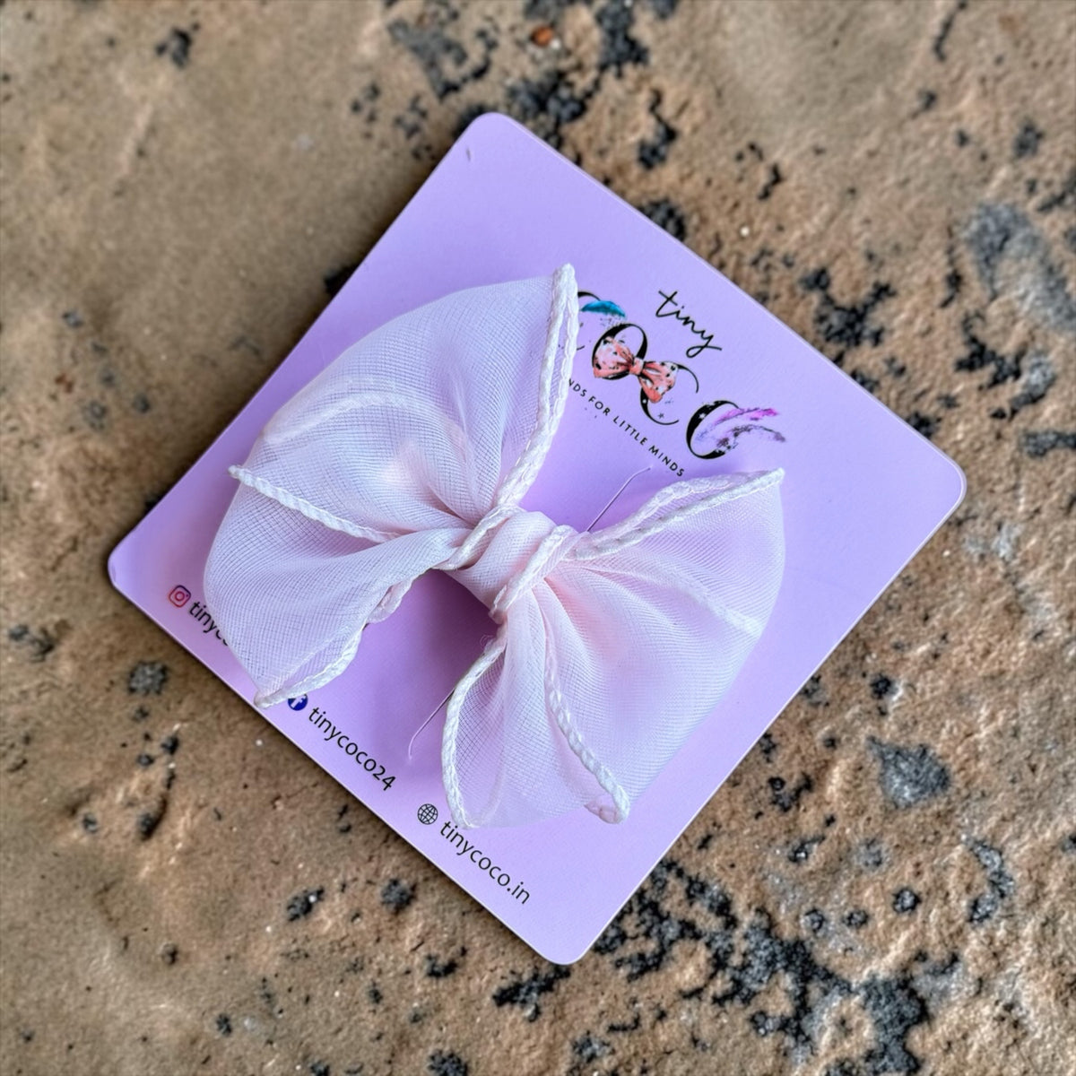 Giselle Corded-Edge Organza Hair Bow