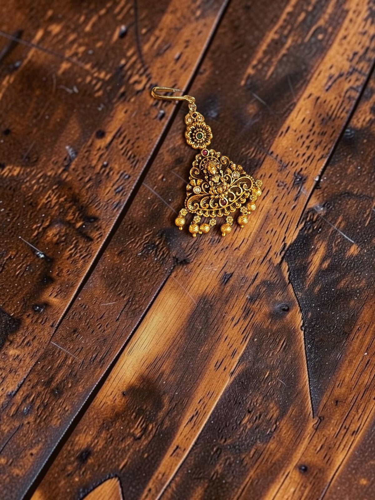 Shree Floral Antique Gold Tikka